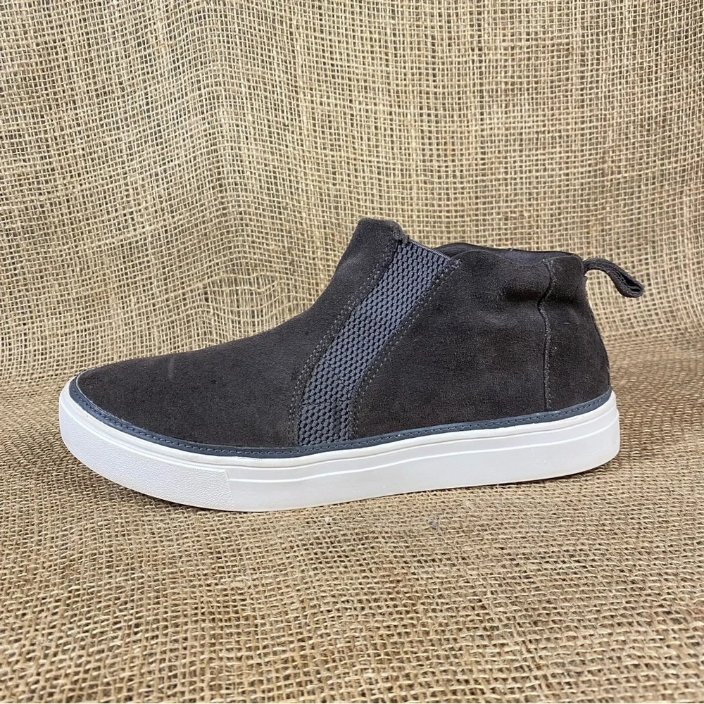 Toms boot sneakers Hi Top Suede Gray Pull On size 9.5 - Picture 3 of 10